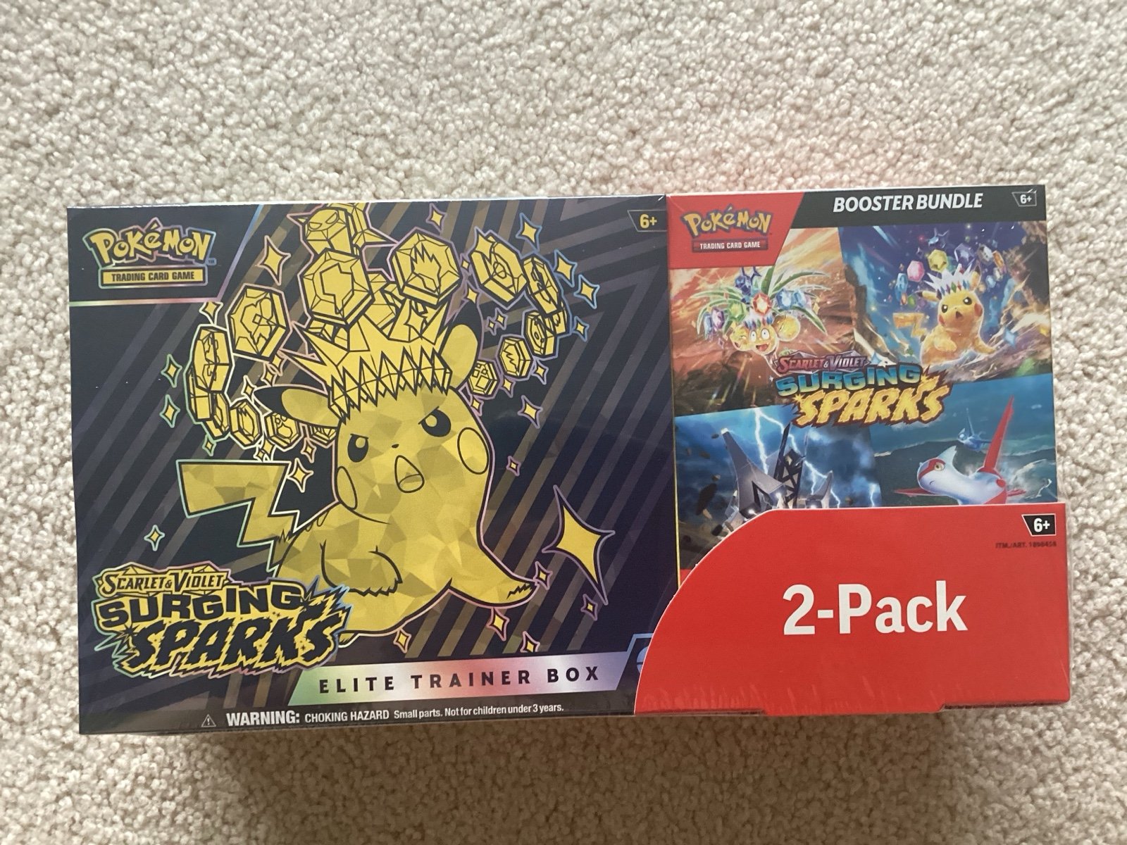 Pokemon Surging Sparks ETB Elite Trainer Box And Booster Bundle Sealed