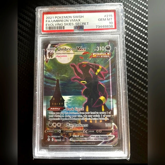 Pokémon TCG Umbreon VMAX Evolving Skies 215/203 Holo Secret Rare PSA 10