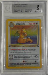 Dragonite 4/62 1st Edition - Fossil - 1999 Pokemon - BGS 8