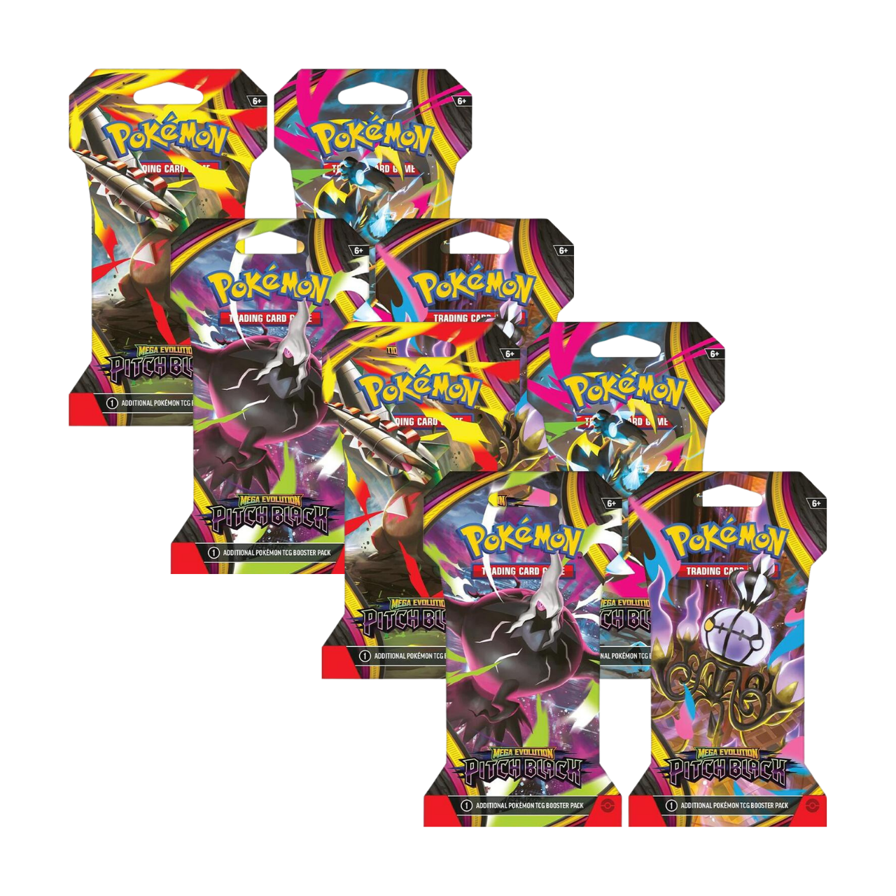 Pokemon Mega Evolution - Pitch Black Sleeved Booster 8-Pack Bundle
