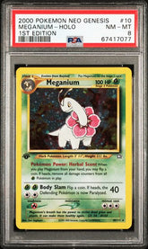 2000 Pokemon Meganium 10/111 - Holo - 1st Edition - Neo Genesis - PSA 8