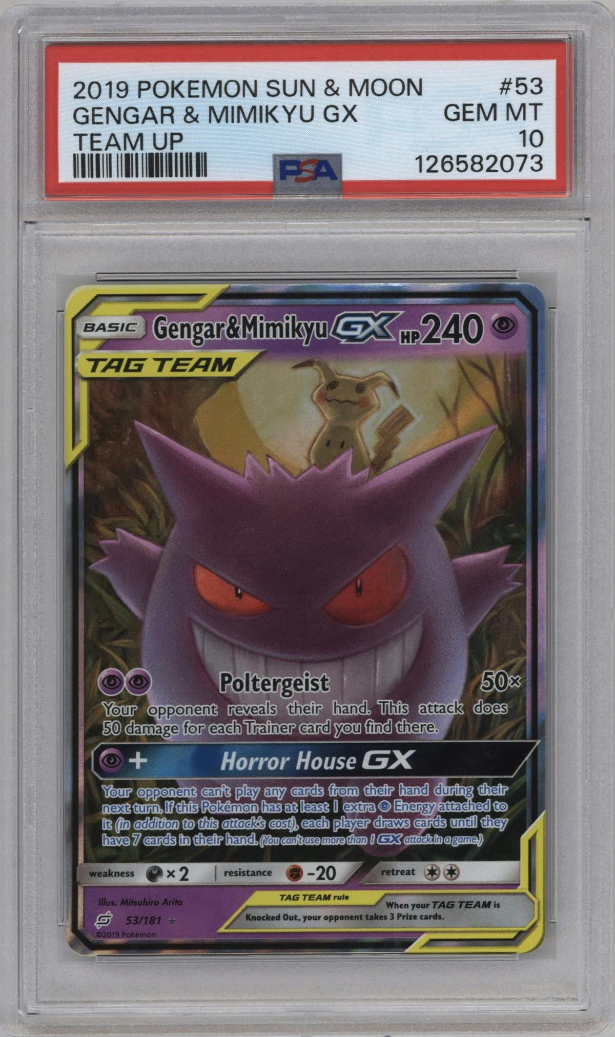 PSA 10 Gengar & Mimikyu GX Tag Team Team Up Ultra Rare