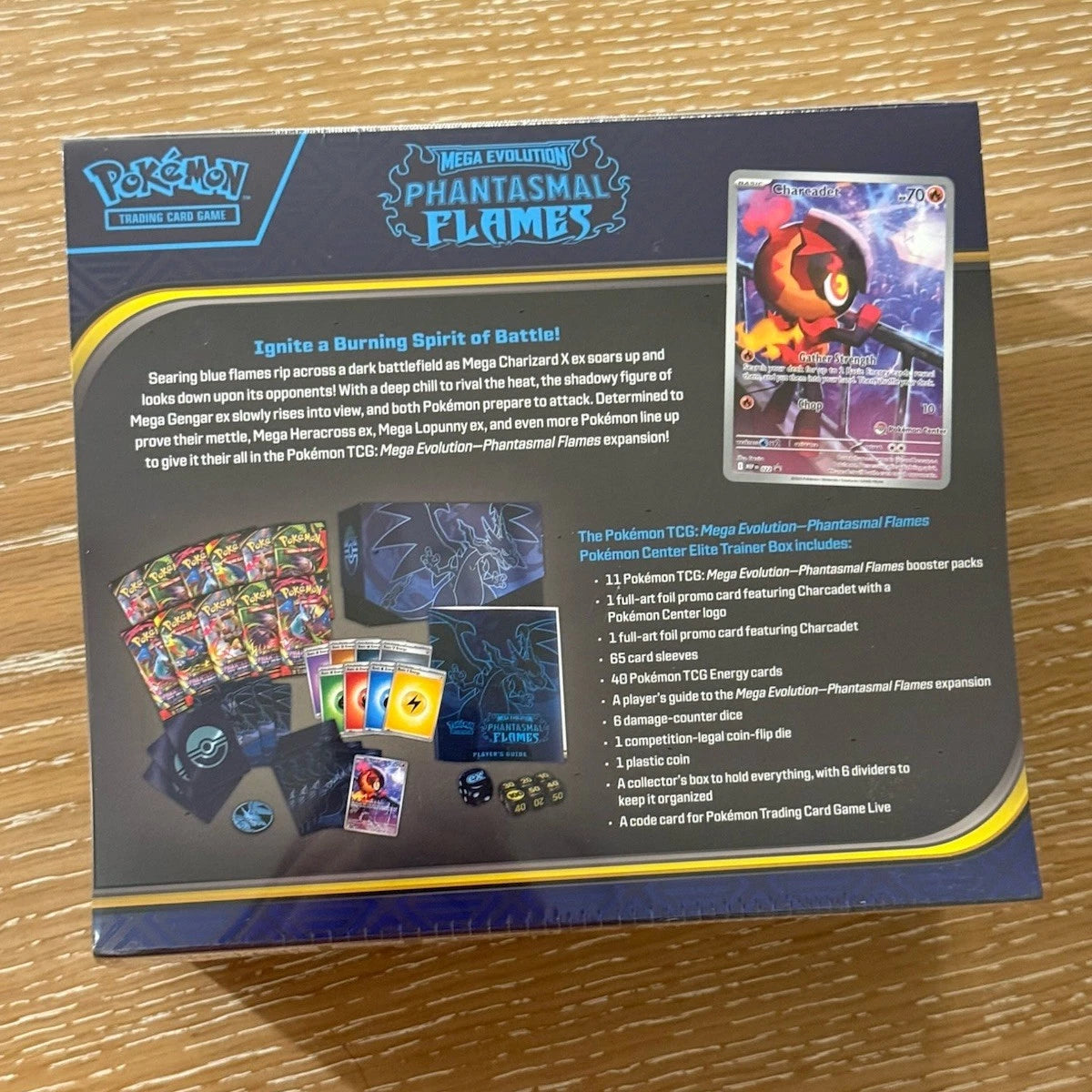 🔥Phantasmal Flames 🔥Pokemon Center Elite Trainer Box ETB & Protector!