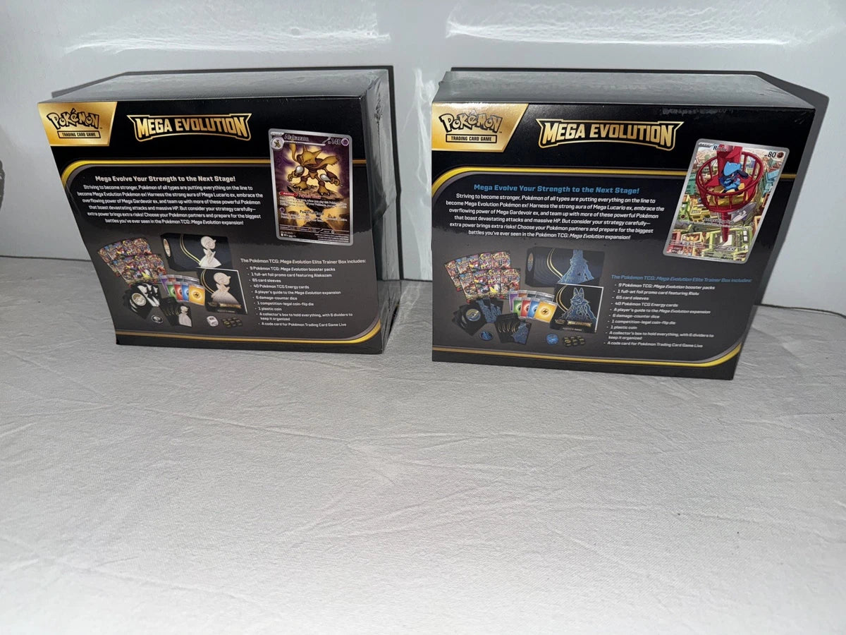 Pokemon Mega Evolution ETBs Gardevoir and Lucario 2 Pack. Brand New Sealed