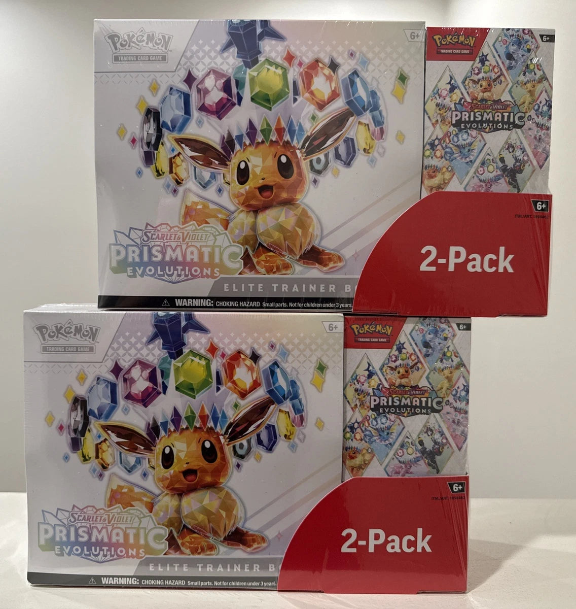 NEW Costco SEALED 2 Pokemon Prismatic Evolutions ETBs + 2 Booster Bundles TCG