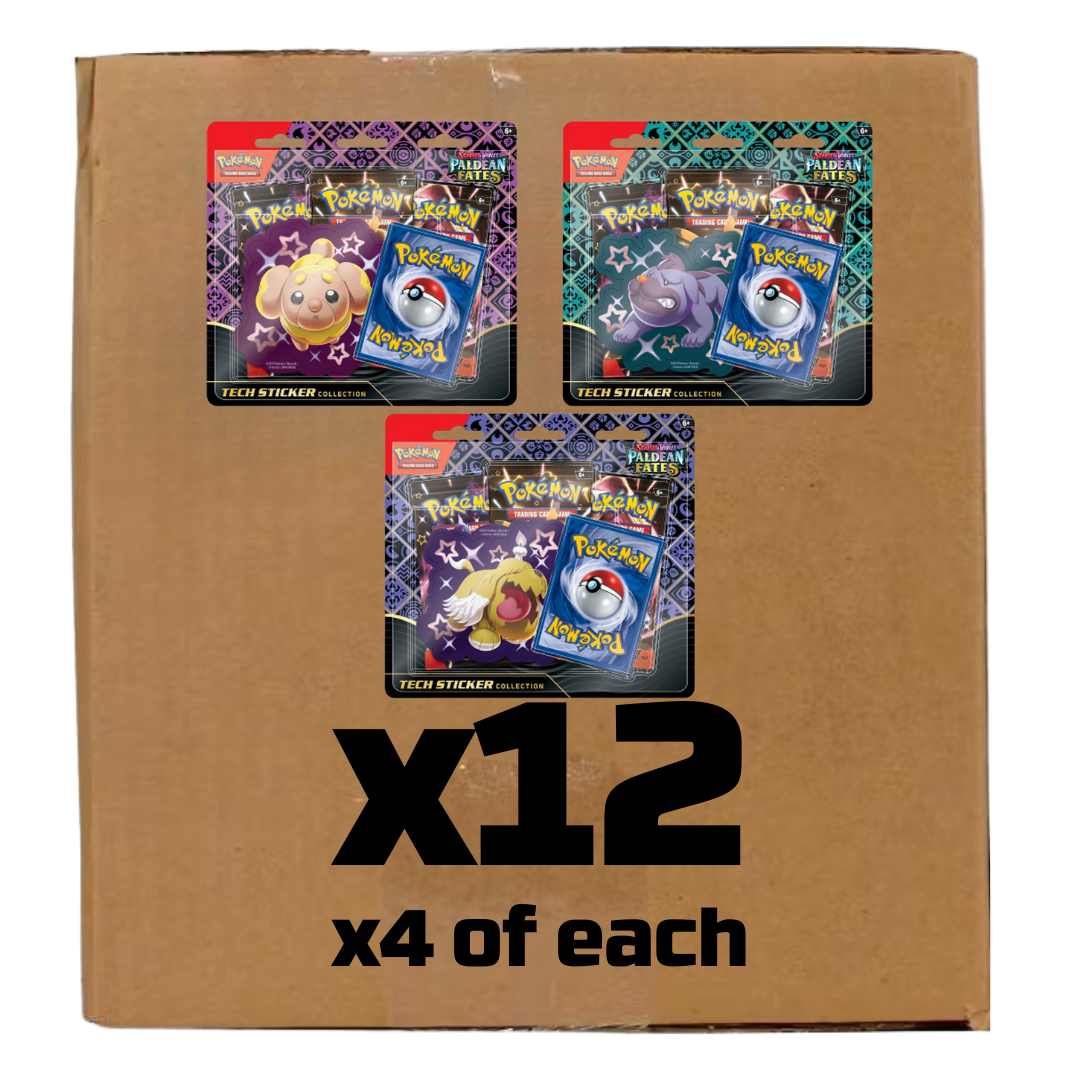 Sealed Case Paldean Fates 3-Pack Tech Blister