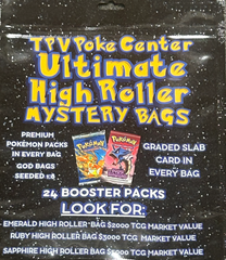 Pokemon TPVPOKE Ultimate High Roller Mastery Bag - Includes 24 PACKS and 1 Graded Slab