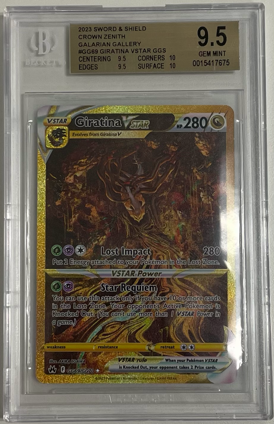 Giratina Vstar GG69/GG70 - Crown Zenith - 2023 Pokemon - BGS 9.5