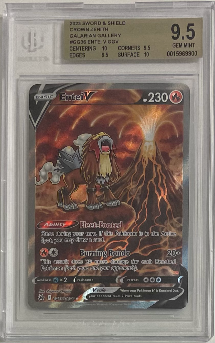 Entei V GG36/GG70 - Sword & Shield: Crown Zenith - 2023 Pokemon - BGS 9.5