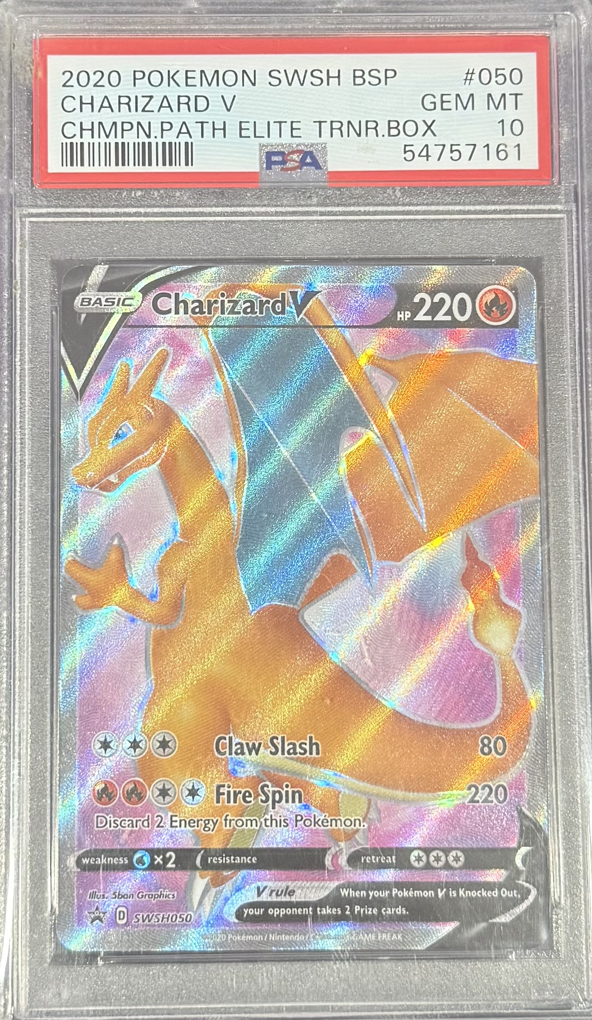 Charizard V #050 Champions Path Elite Trainer Box - 2020 Pokemon SWSH BSP - PSA 10