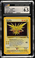 Zapdos Holo 15/62 - Fossil - 1999 Pokémon - CGC 6.5