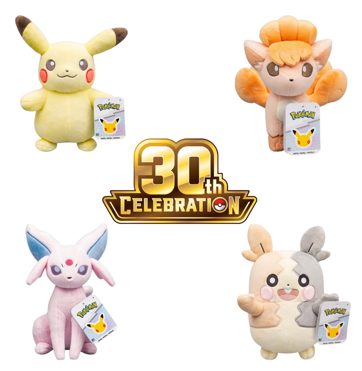Pokemon 30th Celebration - 8 Inch Plush (Pastel)
